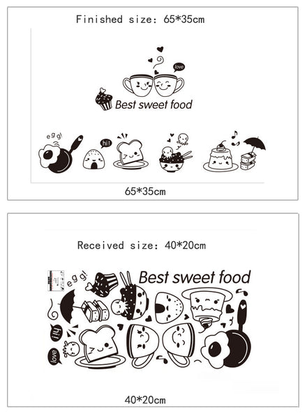 Kitchen Wall Stickers Coffee Sweet Food DIY Wall Art Decal Decoration