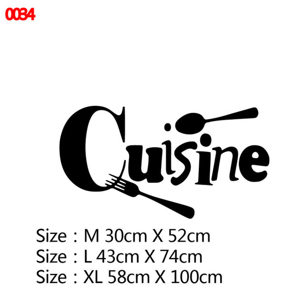 Large Kitchen Wall Sticker Cuisine Coffee Vinyl Stickers poster house Decoration Accessories