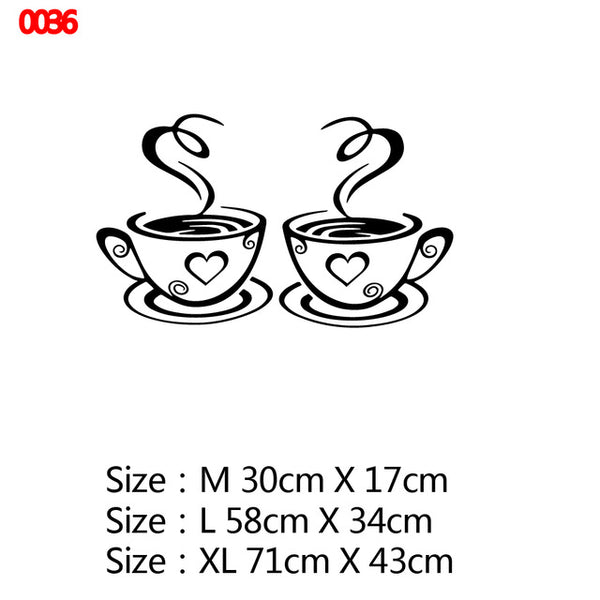 Large Kitchen Wall Sticker Cuisine Coffee Vinyl Stickers poster house Decoration Accessories