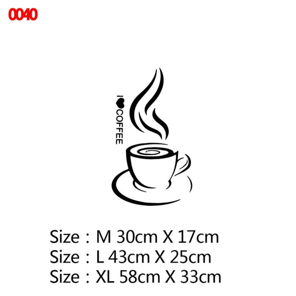 Large Kitchen Wall Sticker Cuisine Coffee Vinyl Stickers poster house Decoration Accessories